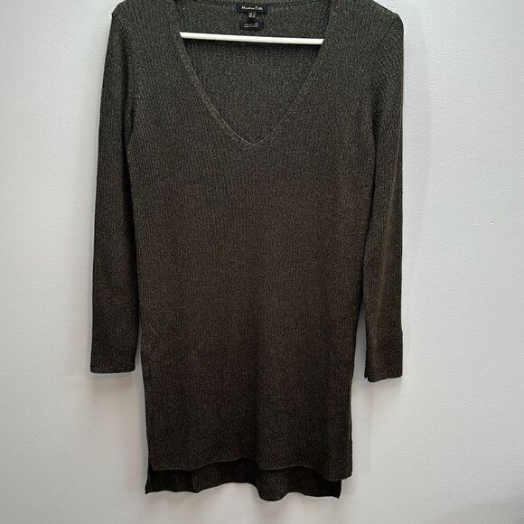 Massimo Dutton Ribbed V-Neck Sweater Dress, Size Small - Picture 1 of 5
